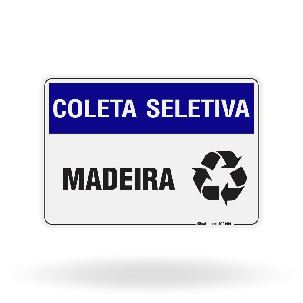 Placa Coleta Seletiva - Madeira