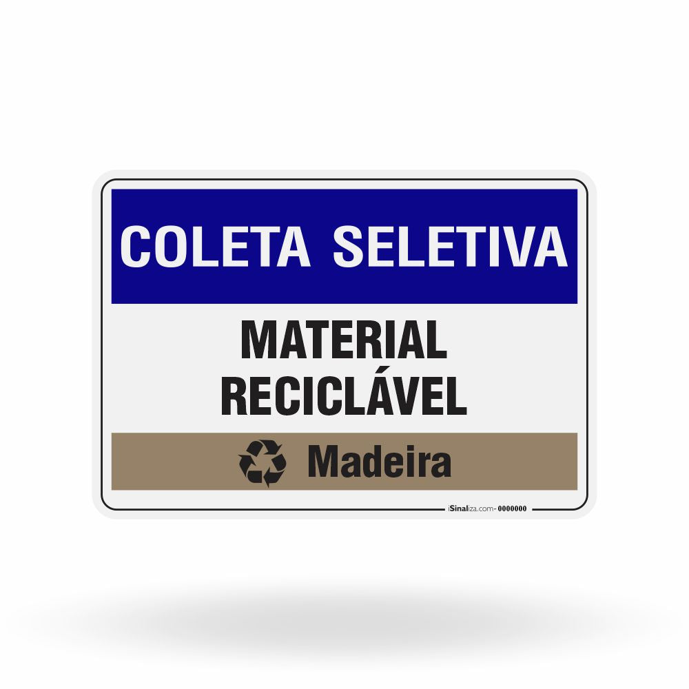 Placa Coleta Seletiva - Madeira