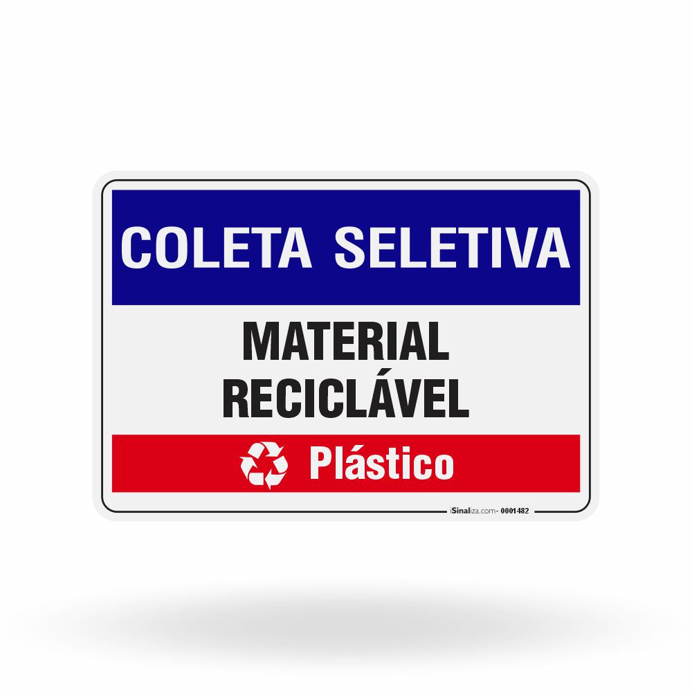 Placa Coleta Seletiva - Plástico