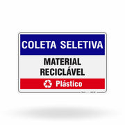 Placa Coleta Seletiva - Plástico