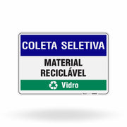 Placa Coleta Seletiva - Vidro