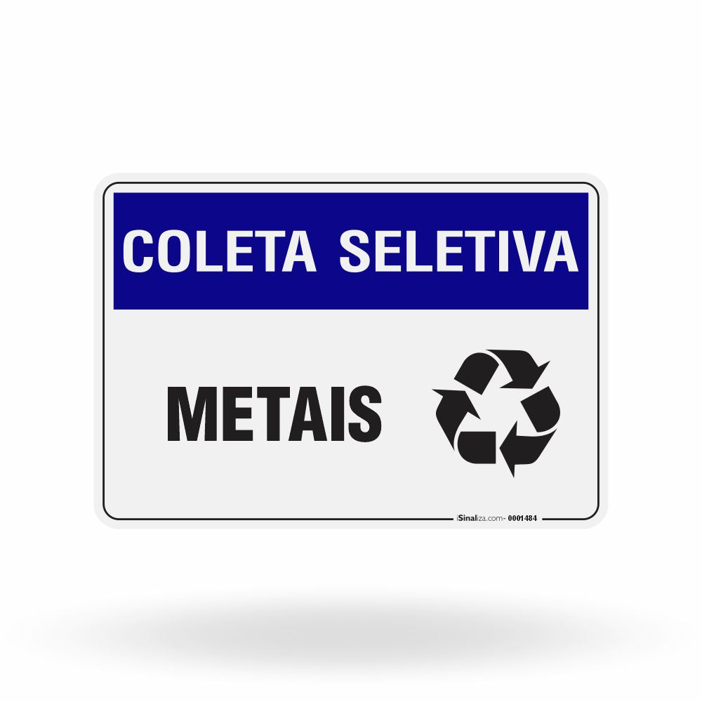 Placa Coleta Seletiva - Metais