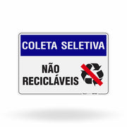 Placa Coleta Seletiva - Não Recicláveis