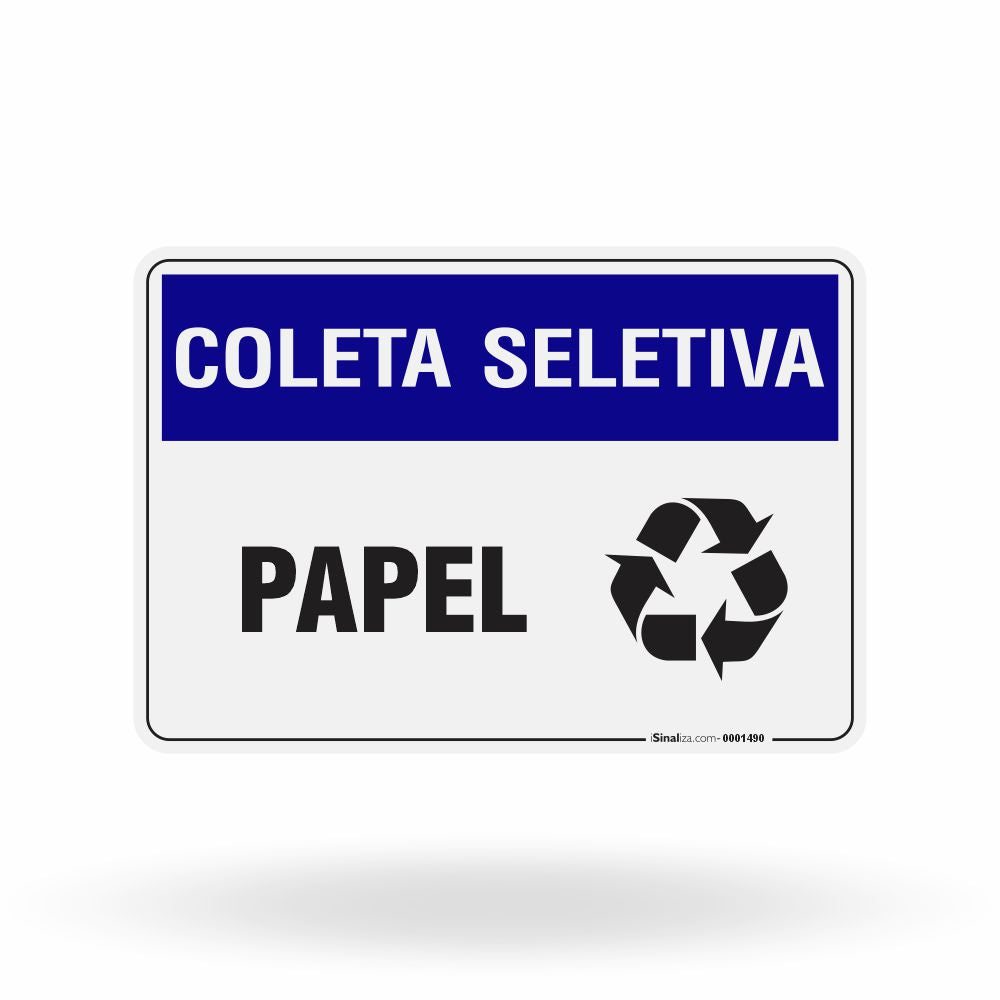Placa Coleta Seletiva - Papel