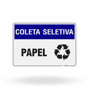 Placa Coleta Seletiva - Papel