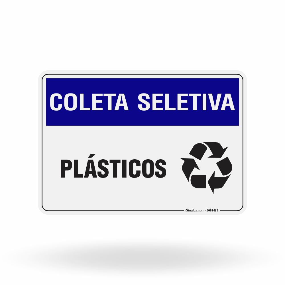 Placa Coleta Seletiva - Plásticos