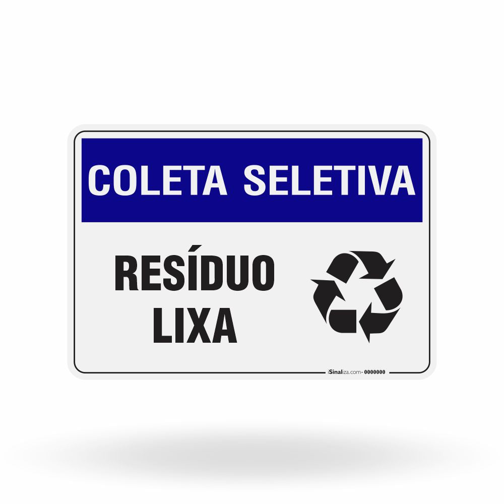 Placa Coleta Seletiva - Resíduo Lixa