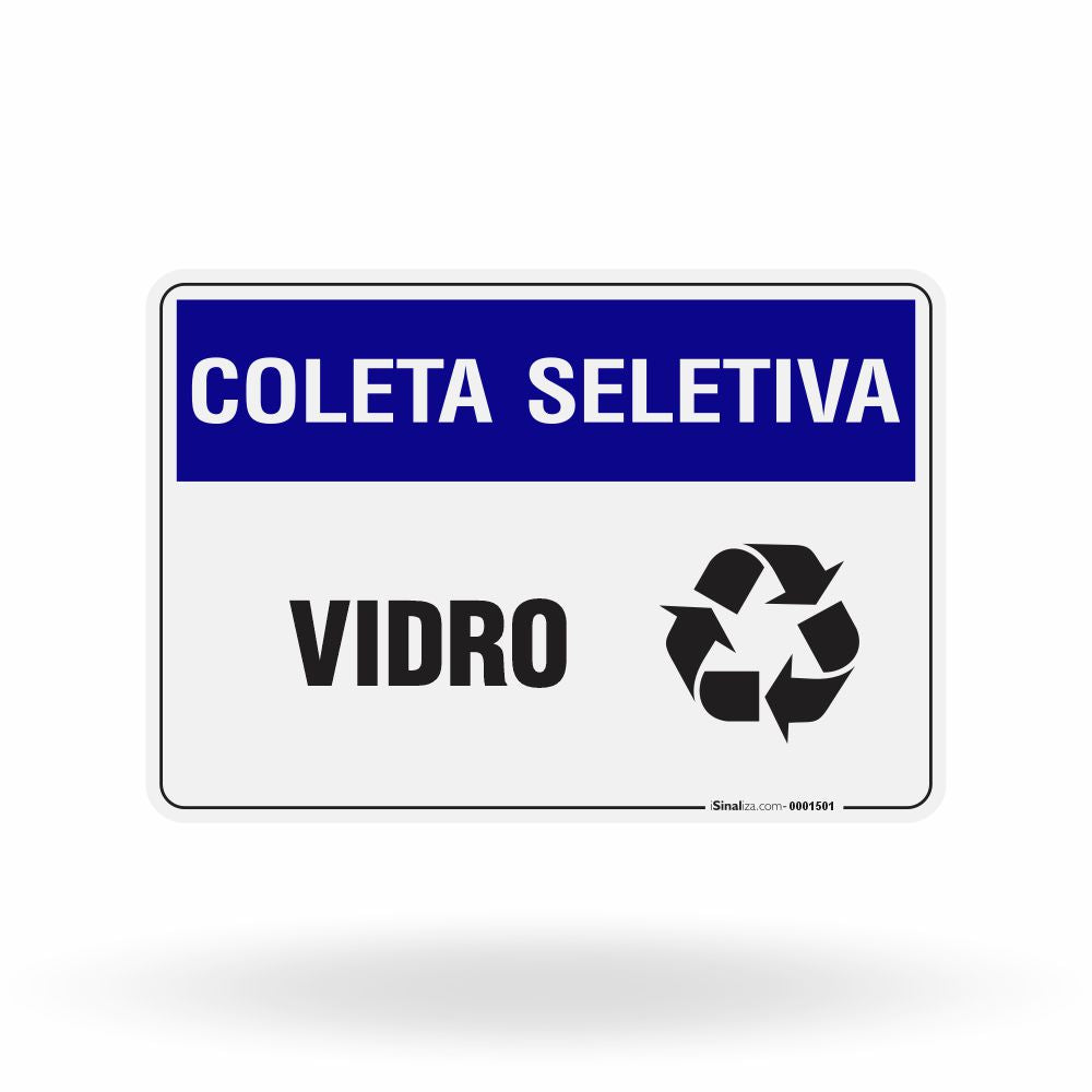 Placa Coleta Seletiva - Vidro