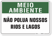 Placa Meio Ambiente Não Polua Nossos Rios E Lagos