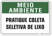 Placa Meio Ambiente Pratique Coleta Seletiva De Lixo