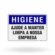 Placa Higiene - Ajude a Manter Limpa a Nossa Empresa