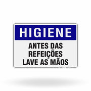 Placa Higiene - Antes das Refeições Lave as Mãos