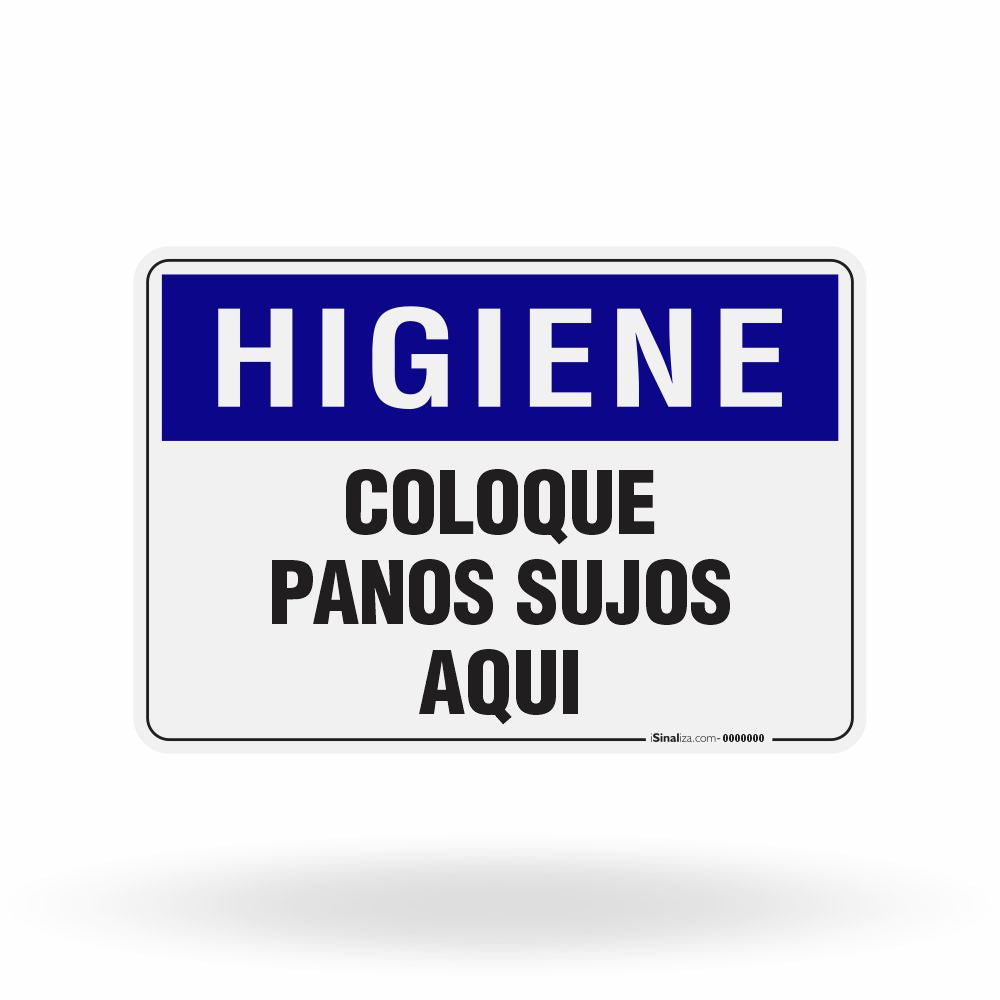 Placa Higiene - Coloque Panos Sujos Aqui