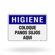 Placa Higiene - Coloque Panos Sujos Aqui