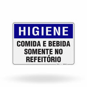 Placa Higiene - Comida e Bebida Somente no Refeitório