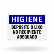 Placa Higiene - Deposite o Lixo no Recipiente