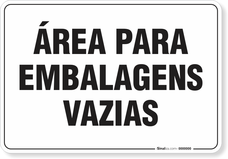 Placa Organização Área Para Embalagens Vazias