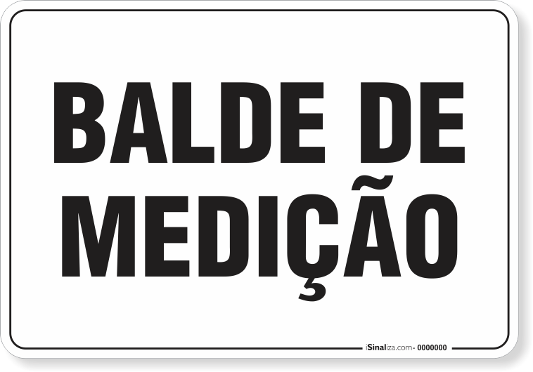 Placa Organização Balde De Medição