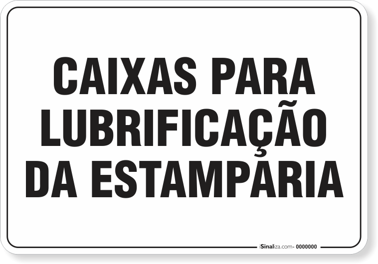 Placa Organização Caixas Para Lubrificação Da Estamparia