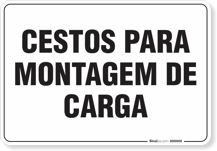 Placa Organização Cestos Para Montagem De Carga