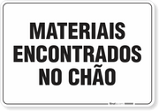 Placa Organização Materiais Encontrados No Chão