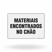Placa Organização - Materiais Encontrados no Chão
