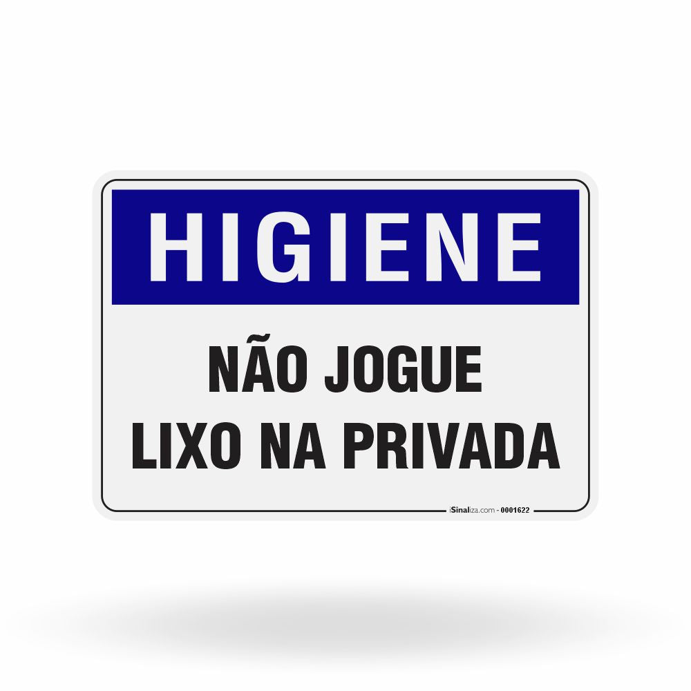Placa Higiene - Não Jogue Lixo na Privada