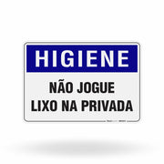 Placa Higiene - Não Jogue Lixo na Privada