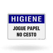 Placa Higiene - Jogue Papel no Cesto