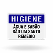 Placa Higiene - Água e Sabão são um Santo Remédio