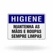 Placa Higiene - Mantenha as Mãos e Roupas Sempre Limpas