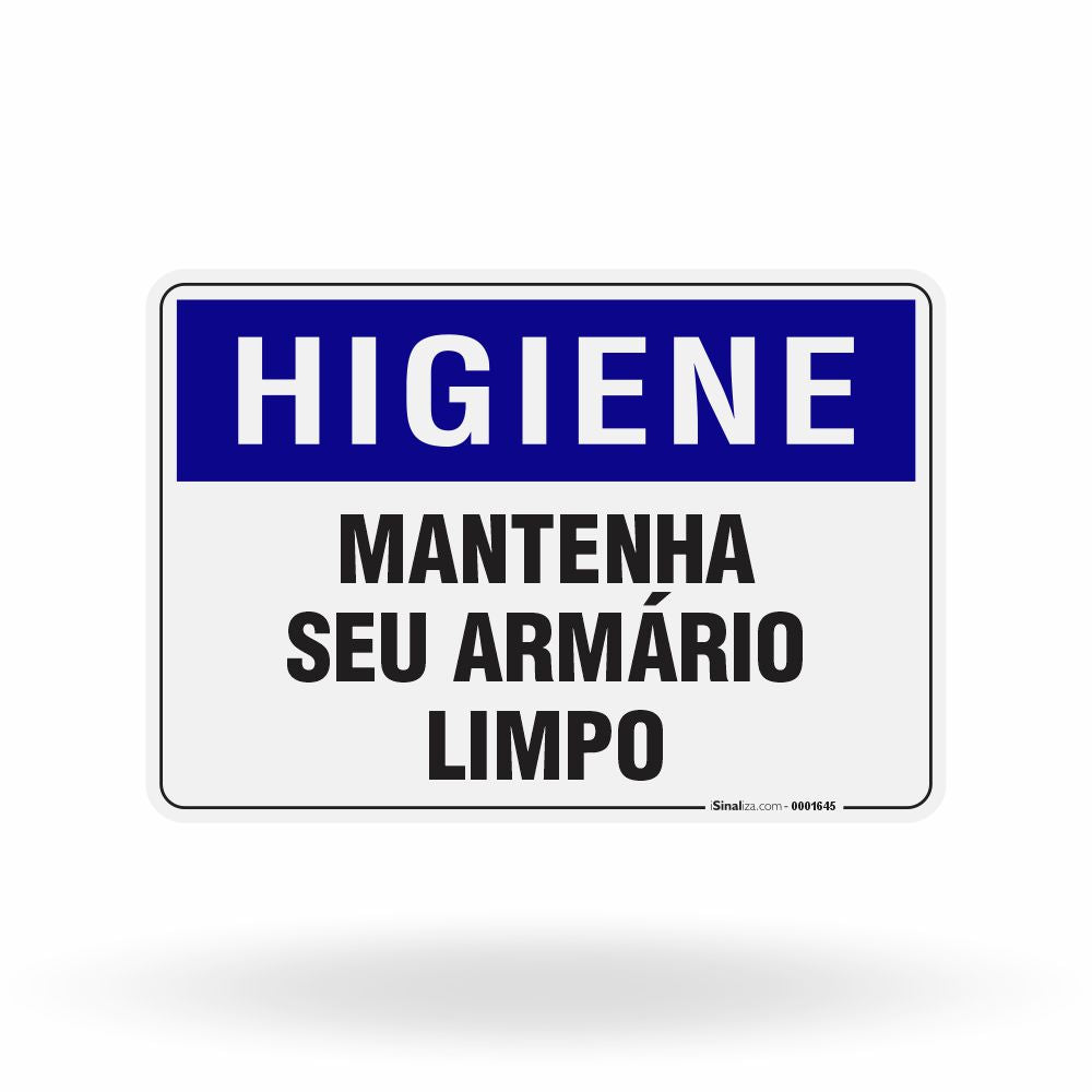 Placa Higiene - Mantenha seu Armário Limpo