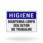 Placa Higiene - Mantenha Limpo seu Setor de Trabalho