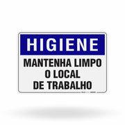 Placa Higiene - Mantenha Limpo o Local de Trabalho
