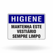 Placa Higiene - Mantenha Este Vestiário Sempre Limpo