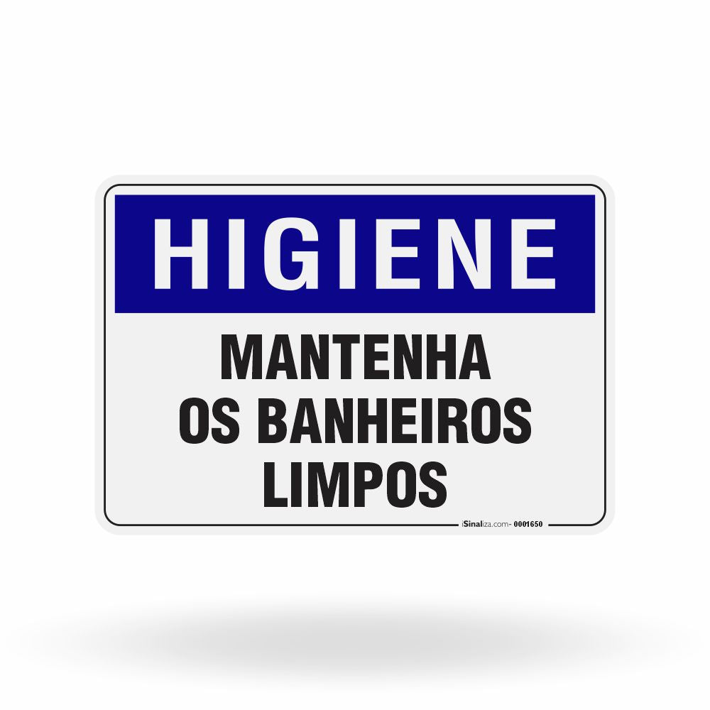 Placa Higiene - Mantenha os Banheiros Limpos