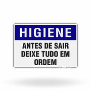 Placa Higiene - Antes de Sair Deixe Tudo em Ordem