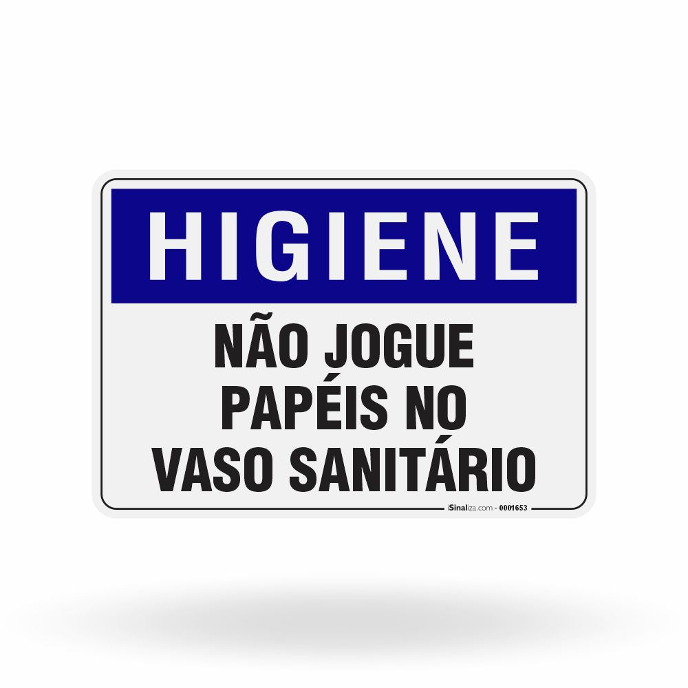Placa Higiene - Não Jogue Papéis no Vaso Sanitário