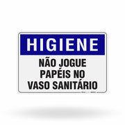Placa Higiene - Não Jogue Papéis no Vaso Sanitário