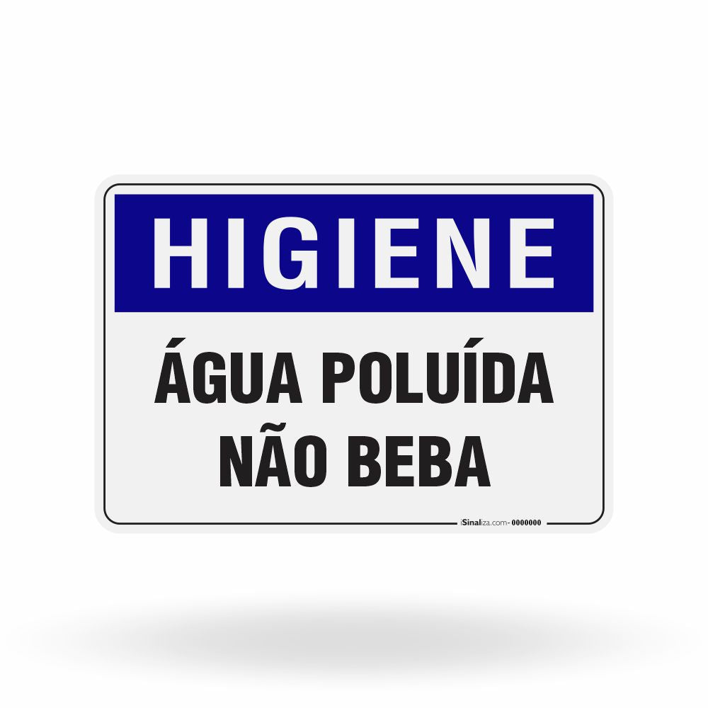 Placa Higiene - Água Poluída Não Beba