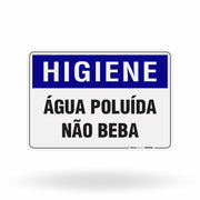Placa Higiene - Água Poluída Não Beba