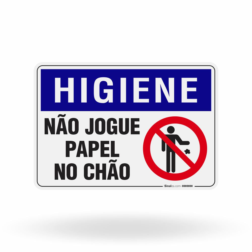 Placa Higiene - Não Jogue Papel no Chão