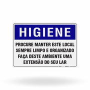 Placa Higiene - Procure Manter Este Local Sempre Limpo e Organizado