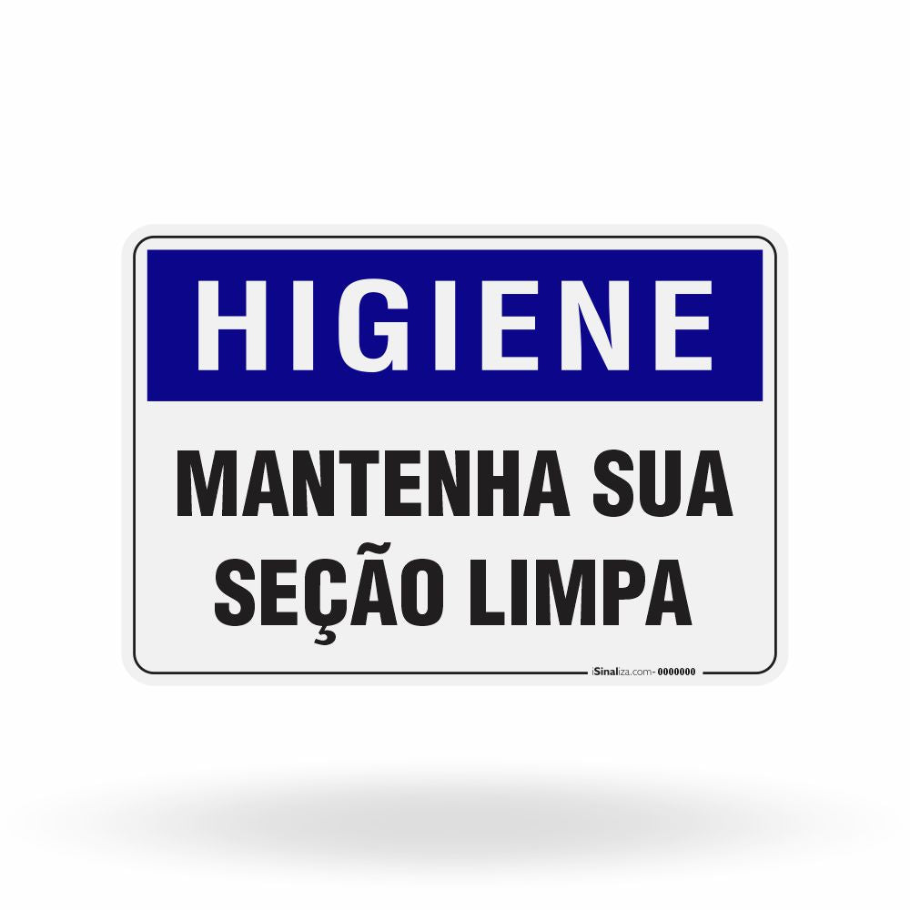 Placa Higiene - Mantenha sua Seção Limpa