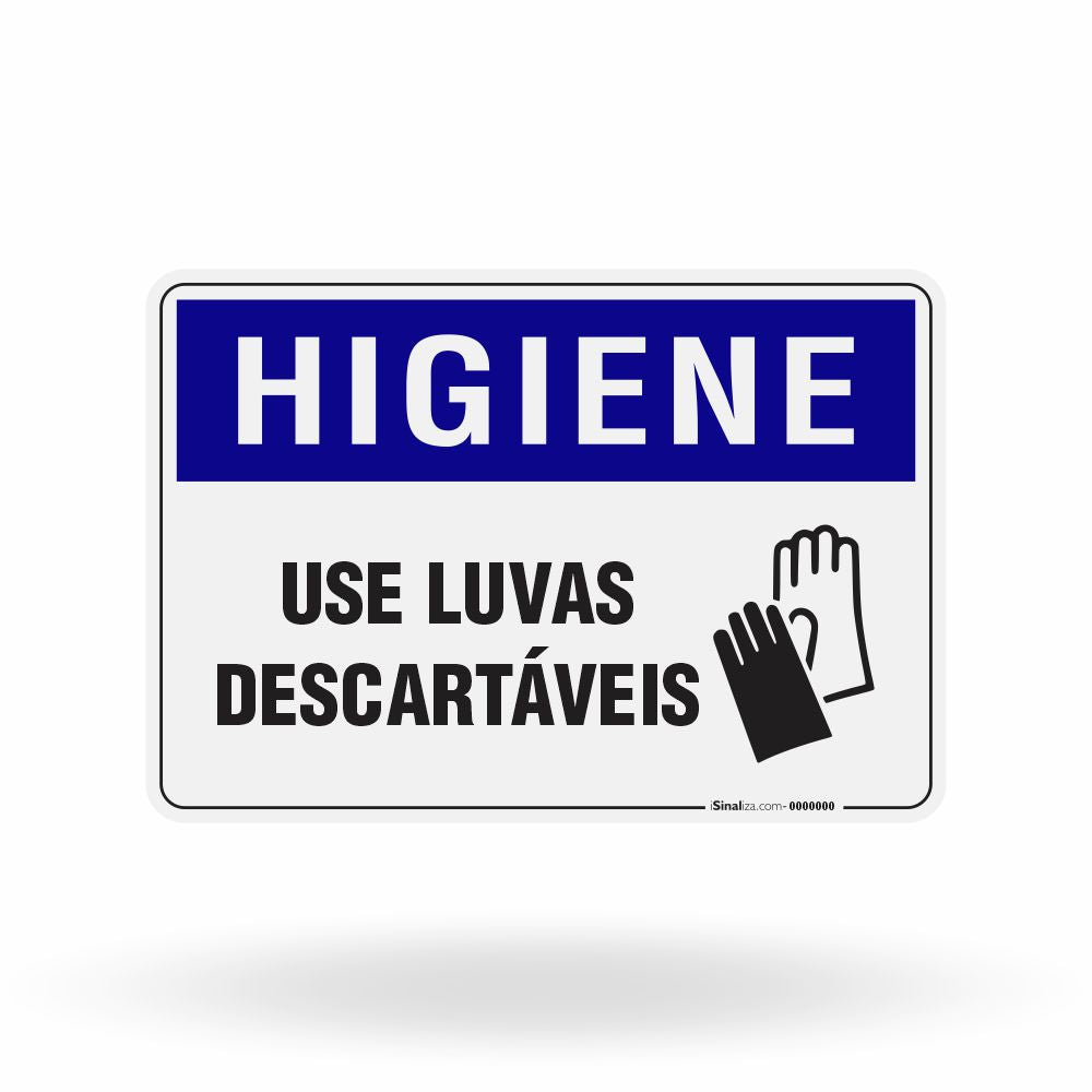 Placa Higiene - Use Luvas Descartáveis