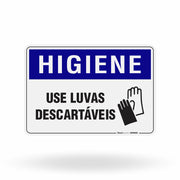 Placa Higiene - Use Luvas Descartáveis