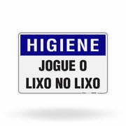 Placa Higiene - Jogue o Lixo no Lixo