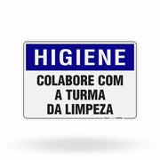 Placa Higiene - Colabore com a Turma da Limpeza