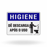 Placa Higiene - Dê Descarga Após o Uso