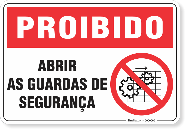 Placa Proibido  Abrir As Guardas De Segurança